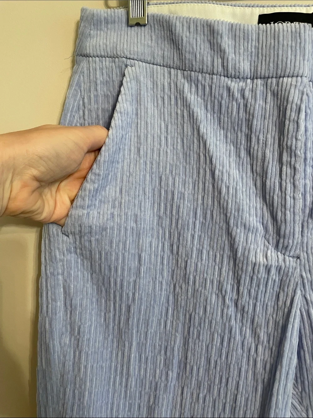 J.Crew Collection Kate Italian Corduroy Pants NWT Size 4 Light Blue Straight Leg